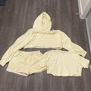 TNA Yellow Track Set (Sweater, Shorts, Top)